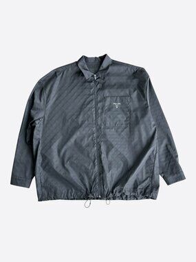 Prada Black Jacquard Logo Windbreaker
